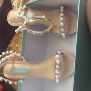 Betsy Johnson satin and Pearl shoes